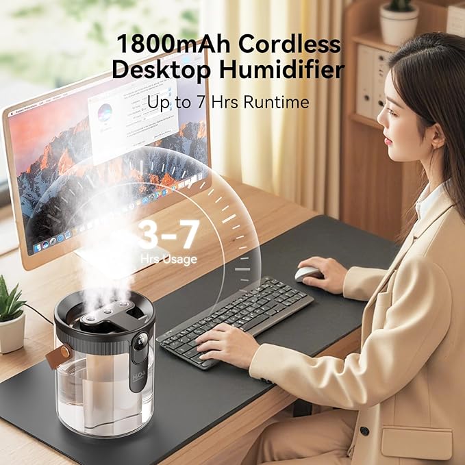 Dual-Spray Portable Humidifier  مرطب هواء محمول ثنائي الرذاذ